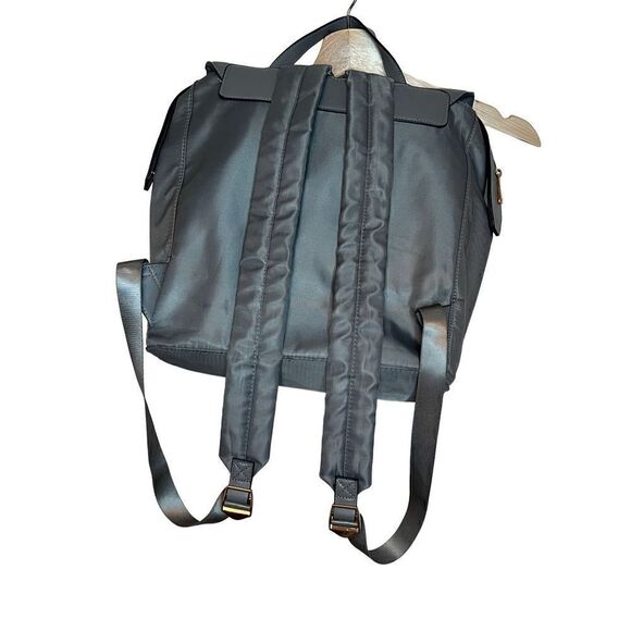 Backpack  A New Day Light Gray Zip Top Faux Leather Commuter  Adjustable Straps - Picture 2 of 8